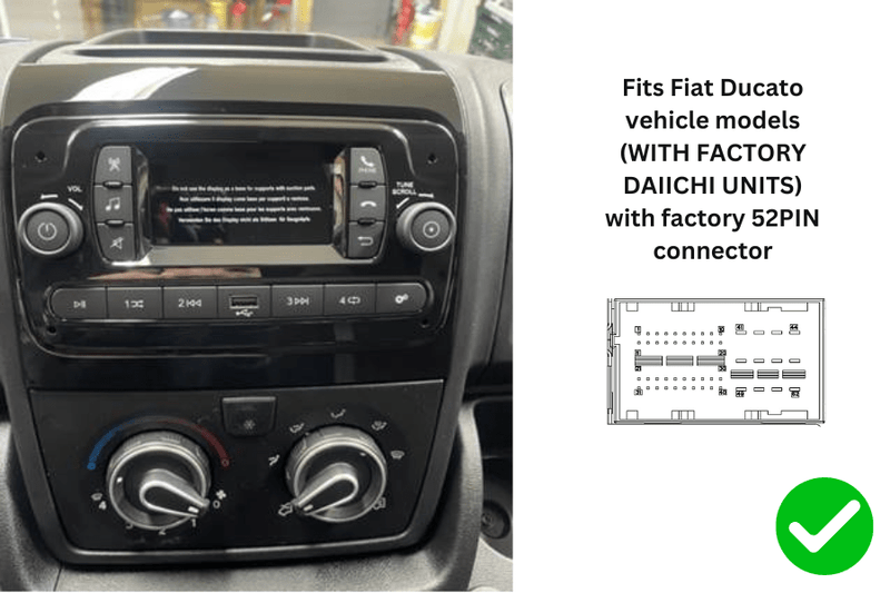 Fiat Ducato (with OEM Daiichi radios) Double DIN motorhome stereo upgrade fitting kit