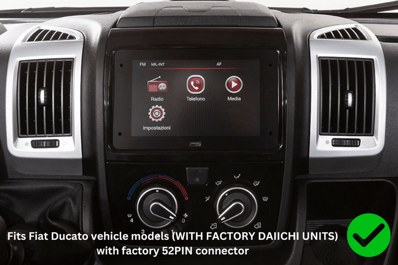 Fiat Ducato (with OEM Daiichi radios) Double DIN motorhome stereo upgrade fitting kit