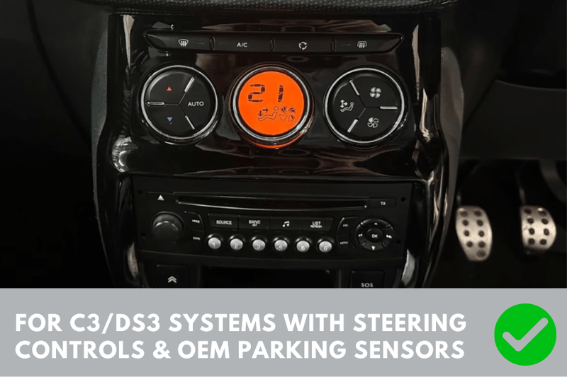 Citroen C3 (2010-2016) DS3 (2010-2019) Double DIN stereo upgrade fitting kit (WITH SWC and PDC)