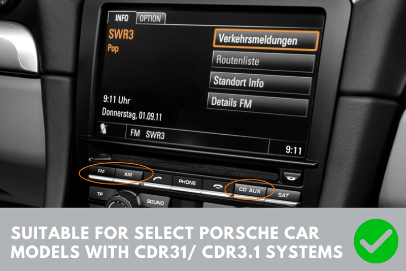 Porsche 911, Boxster, Cayman (2012-16) Double DIN stereo upgrade fitting kit (CDR31/ STANDARD AUDIO)