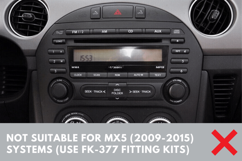 Mazda MX-5 (2005-2009) Single/Double DIN stereo upgrade fitting kit (WITHOUT STEERING CONTROLS)
