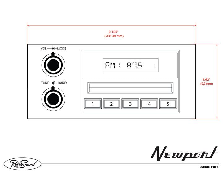 RetroSound Newport DAB 1.5 DIN Replacement Radio for Chevy & GMC Vehicles