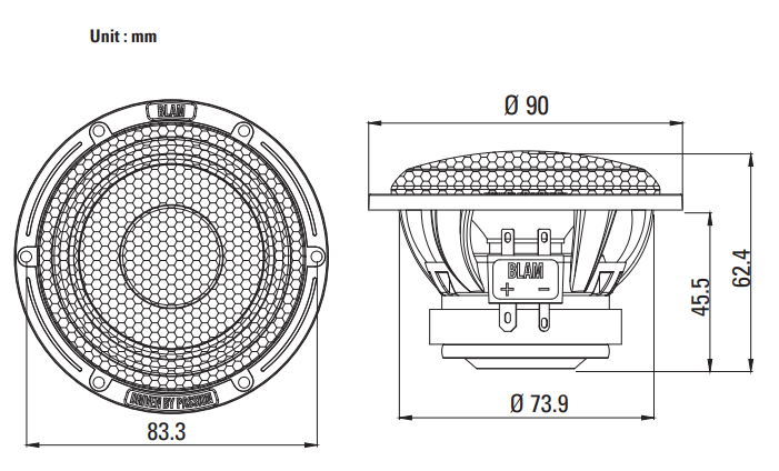 BLAM RELAX R80 80mm (3 Inch) mid-range car audio speakers (PAIR) (SPECIAL ORDER PRODUCT)